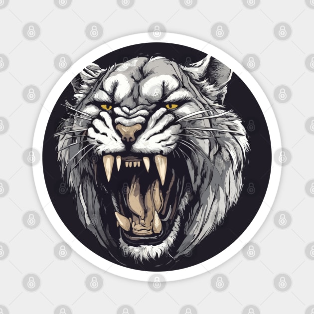 Sabertooth Tiger Magnet by Ray Crimson